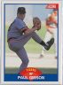 1989 Score #595 Paul Gibson (a): Player grabbing cup in background