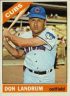 1966 Topps #43 Don Landrum (a): Button on pants showing