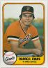 1981 Fleer #436 Darrell Evans (b): "Darrell" on front