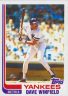 1982 Topps Blackless #553 Dave Winfield (BL)